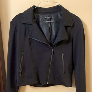 Cropped Knit Moto Jacket